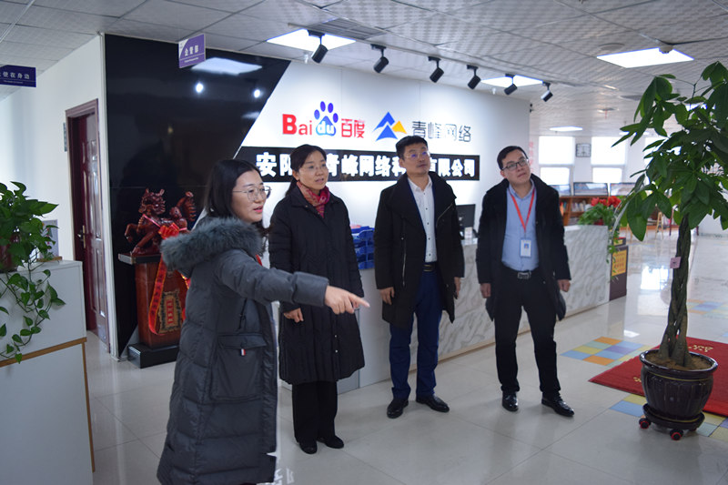 中共河南省委網信辦社評處處長李麗同志，中共安陽市委網信辦副主任、市互聯(lián)網行業(yè)黨委書記王曉萌同志蒞臨安陽青峰網絡參觀指導！
